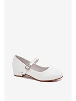 Dětské balerínky s brokátovým páskem Vinceza 13291 Bílé