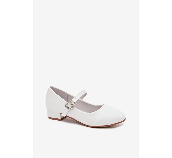 Dětské balerínky s brokátovým páskem Vinceza 13291 Bílé