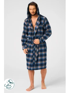 Pánský župan model 21857562 431 Tmavě modrá s hnědou - Key