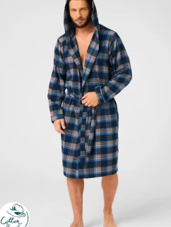 Pánský župan MGD 431 Tmavě modrá s hnědou - Key