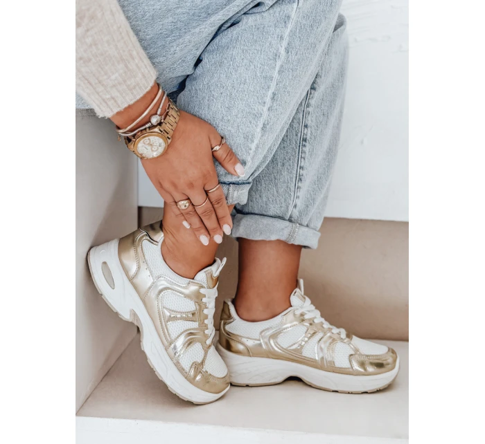 Dámské tenisky s plochou podrážkou GLISSWALK gold FashionStreet ZY1002