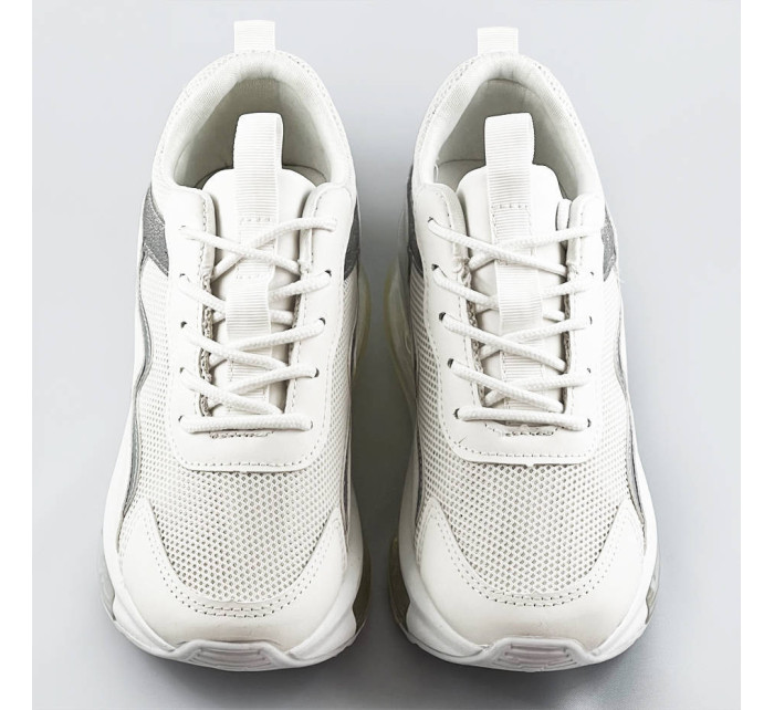 Bílé dámské sportovní boty s podrážkou model 17192511 - H&D