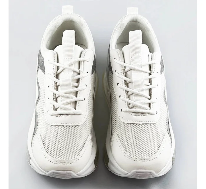 Bílé dámské sportovní boty s transparentní podrážkou (YM-148)