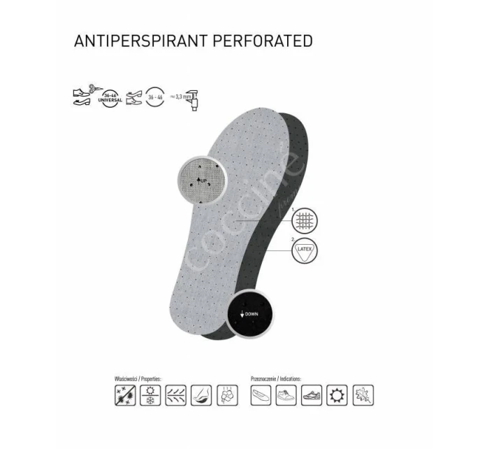Coccine Antiperspirant Perforované vložky do bot DA0213