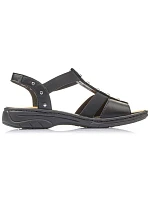 Černé kožené sandály W model 22050404 Rieker - Inny Černé kožené sandály W model 22050404 Rieker - Inny