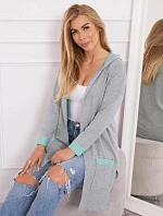 Dvoubarevná pláštěnka s kapucí mátová+šedá