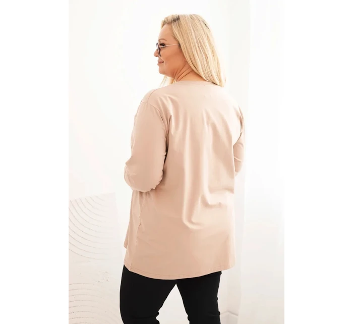 Dámská blůza Plus Size s V výstřihem a dlouhým rukávem fango Dámská blůza Plus Size s V výstřihem a dlouhým rukávem fango