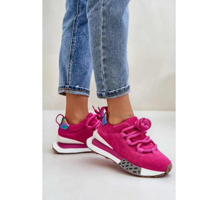 Dámské Zamszové Tenisky Na Platformě S Šněrováním Fuchsie Artiker model 21671689 - Boto Dámské Zamszové Tenisky Na Platformě S Šněrováním Fuchsie Artiker model 21671689 - Boto