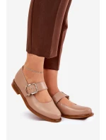 Kožené Polobotky Dámské S Přezkou Laura Messi 2980 Tmavě Béžové Kožené Polobotky Dámské S Přezkou Laura Messi 2980 Tmavě Béžové