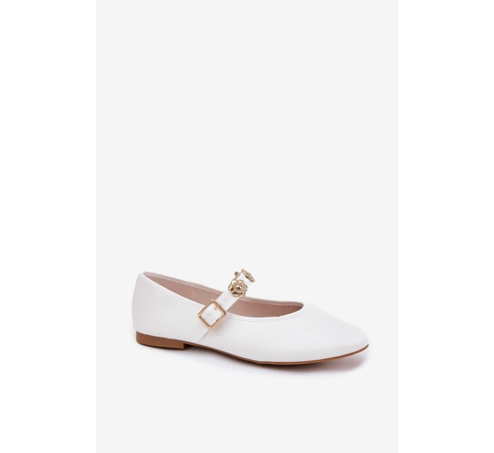 Dámské Baletky S Páskem A Zlatými Bílé model 21699403 - Boto