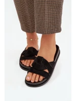 Dámské pantofle Eko semiš s pásky Černé model 21918922 - Boto