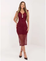 Sukienka IT SK model 21782397 bordowy - FPrice Sukienka IT SK model 21782397 bordowy - FPrice