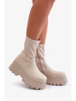 Kotníkové boty na masivní platformě světle béžové Florinara Kotníkové boty na masivní platformě světle béžové Florinara