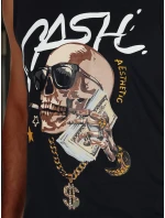 Pánské tričko bez rukávů černé FashionStreet RX5653 Pánské tričko bez rukávů černé FashionStreet RX5653