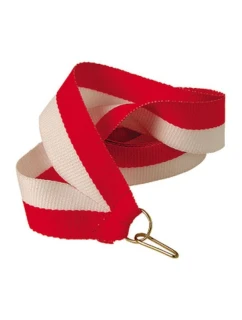 Stuha 11 mm - bílá a červená