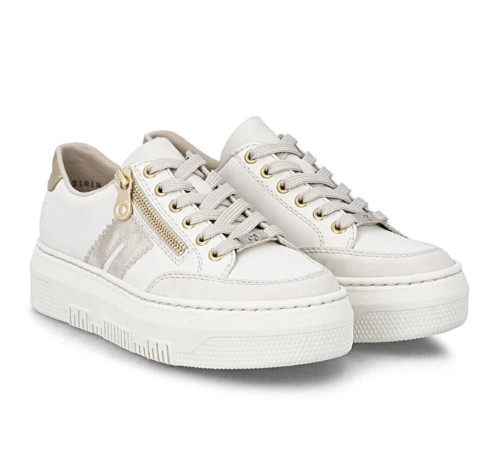 Dámské kožené tenisky na platformě béžové Rieker M1912-80 Dámské kožené tenisky na platformě béžové Rieker M1912-80