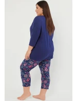 Italská lidová móda r.3/4 sp.7/8 barva:tmavě modrá/potisk Italská lidová móda r.3/4 sp.7/8 barva:tmavě modrá/potisk