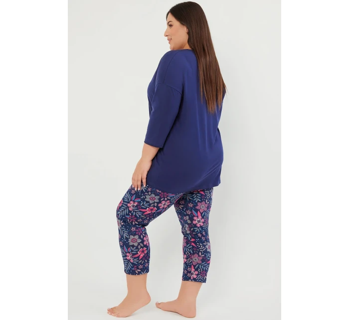 Italská lidová móda r.3/4 sp.7/8 barva:tmavě modrá/potisk Italská lidová móda r.3/4 sp.7/8 barva:tmavě modrá/potisk