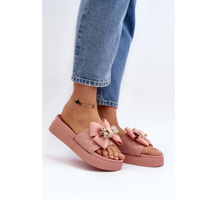 Dámské Žabky S Mašlí a Medvídkem Růžové model 21648652 - Boto