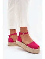 Dámské espadrilky na platformě s pletením fuchsie model 21704459 - Boto Dámské espadrilky na platformě s pletením fuchsie model 21704459 - Boto