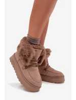 Dámské Sněhule Na Platformě S Kožíškem A Šněrováním Big Star model 21705904 Béžové - Big Star Shoes Dámské Sněhule Na Platformě S Kožíškem A Šněrováním Big Star model 21705904 Béžové - Big Star Shoes