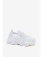 Dámské Sportovní Textilní Baleríny s Dekorací Bílé model 22107408 - Boto