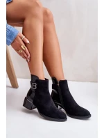 Elegantní kotníkové boty na podpatku zateplené černé Elegantní kotníkové boty na podpatku zateplené černé