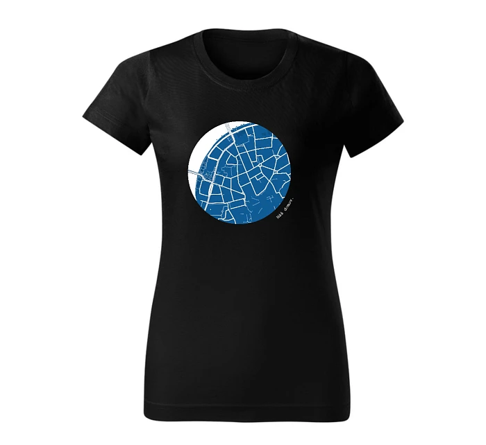 Personalizované dámské tričko s potiskem mapy 
