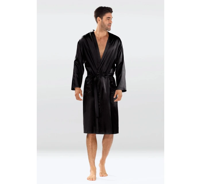 Pánský saténový župan model 21867839 černý - DKaren