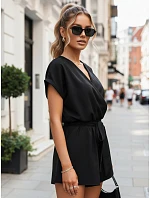Kombinezon damski z dekoltem czarny model 22198782 - FashionStreet