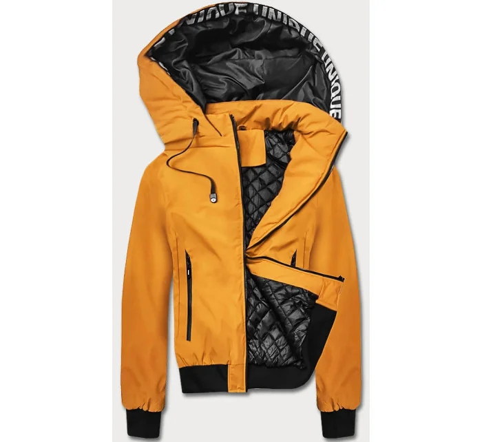 Pánská žlutá sportovní bunda s kapucí model 18311037 - J.STYLE Pánská žlutá sportovní bunda s kapucí model 18311037 - J.STYLE