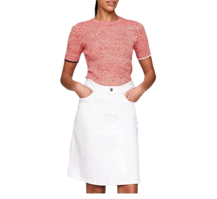 TOMMY HILFIGER DÁMSKÝ SVETR S KRÁTKÝM RUKÁVEM TOMMY HILFIGER DÁMSKÝ SVETR S KRÁTKÝM RUKÁVEM