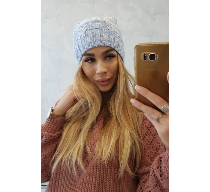 Dolores fleecová čepice K303 modrá+bílá+džíny