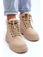 Dámské kožené trapery světle béžové model 21631395 - Boto Dámské kožené trapery světle béžové model 21631395 - Boto