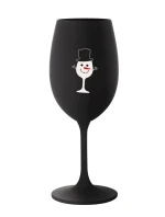 SNĚHULÁČEK - černá sklenice na víno 350 ml SNĚHULÁČEK - černá sklenice na víno 350 ml