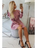 Dámské šaty se volány tmavě růžové  model 20298086 - Kesi