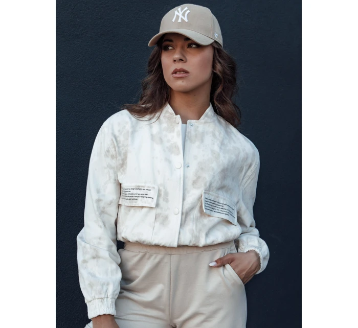Dámská béžová bomber bunda SERRO s vázáním FashionStreet TY4478