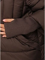 Dámská prošívaná zimní bunda s kožešinou, hnědá, FashionStreet TY5743 Dámská prošívaná zimní bunda s kožešinou, hnědá, FashionStreet TY5743