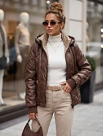 Dámská přechodová bunda s odnímatelnou kapucí, hnědá, FashionStreet TY5779