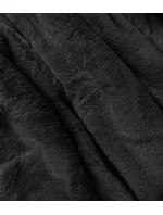 Khaki-černá teplá oboustranná dámská zimní bunda (w610)