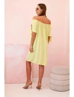 Dámské viskózové šaty s vázáním na rukávech pistáciové Dámské viskózové šaty s vázáním na rukávech pistáciové