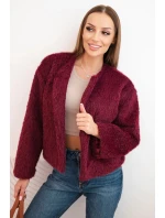 Dámská bunda bez zapínání model 21345073 bordová - K-Fashion