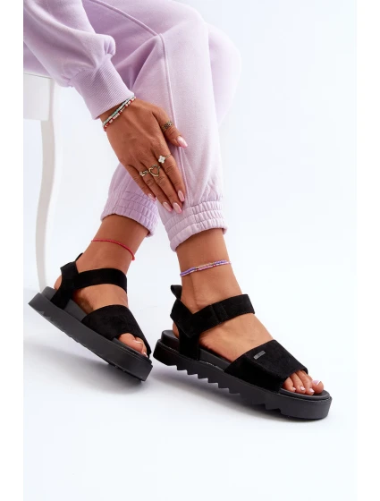 Dámské Semišové Sandály Na Platformě Big Star model 21655456 Černé - Big Star Shoes Dámské Semišové Sandály Na Platformě Big Star model 21655456 Černé - Big Star Shoes