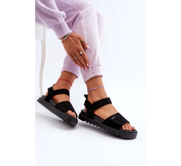 Dámské Semišové Sandály Na Platformě Big Star model 21655456 Černé - Big Star Shoes Dámské Semišové Sandály Na Platformě Big Star model 21655456 Černé - Big Star Shoes