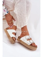 Dámské Pantofle Na Platformě S Přezkami model 21694057 Bílé - Lee Cooper