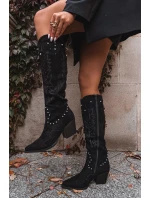 Dámské Kůže  Na Podpatku Černé model 21715063 - Boto