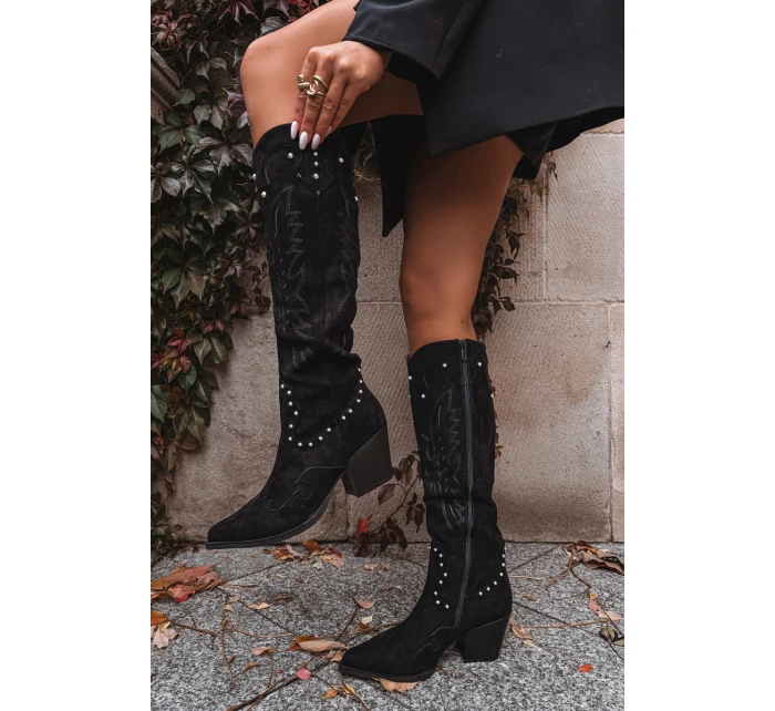 Dámské Kůže  Na Podpatku Černé model 21715063 - Boto