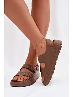 Dámské pěnové sandály na platformě Big Star TT274A035 hnědé Dámské pěnové sandály na platformě Big Star TT274A035 hnědé