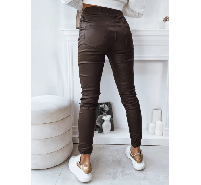 Dámské kalhoty LIZZY tmavě hnědé FashionStreet UY1783 Dámské kalhoty LIZZY tmavě hnědé FashionStreet UY1783