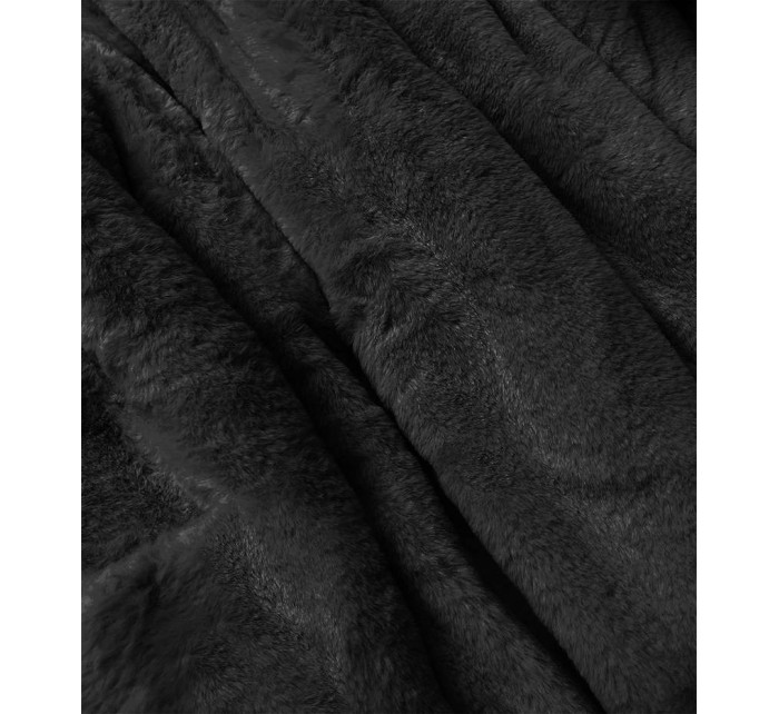 Teplá černá oboustranná dámská zimní bunda (W610)